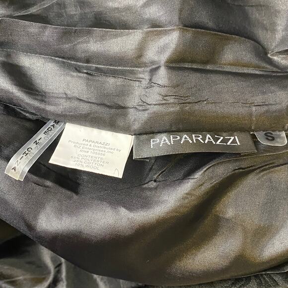 PAPARAZZI by BIZ Woolblend Black & White Dress S Winter Pick Stitch Embossed - Picture 10 of 12